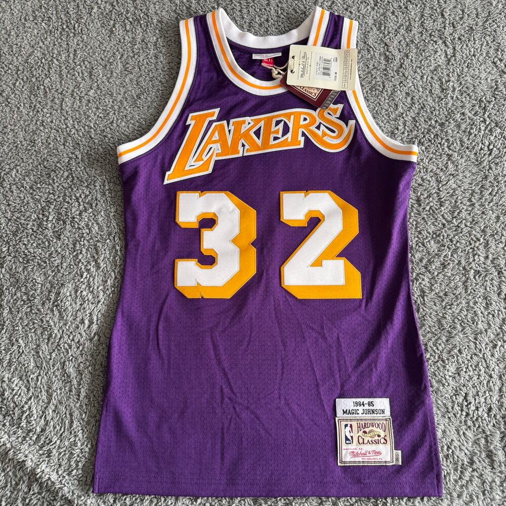 NWT 100% Authentic Mitchell Ness Magic Johnson NBA Los Angeles Lakers Jersey 36